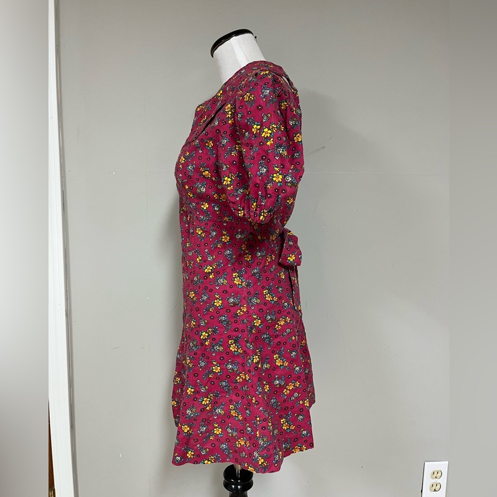 Vintage Pink A-Line Puff Sleeve Sundress - Picture 5 of 5